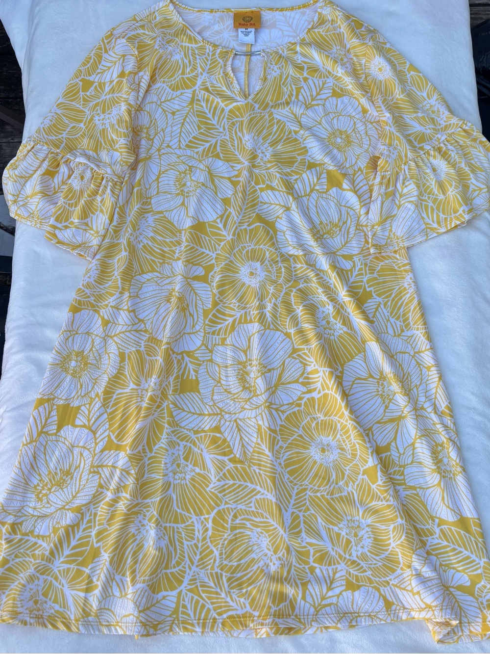 Ruby Rd. Yellow and White Floral Dress